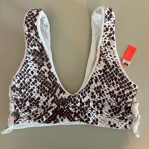 Maaji 4 Way Wear Bikini Top - Size Small - White and Snakeskin Reversible